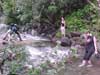 crossing a river - Petra showed us a good deal of acrobacy